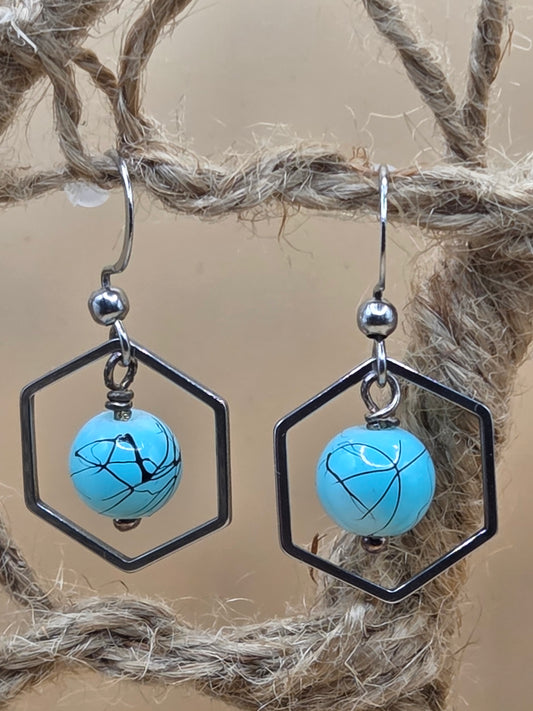 Boucles d'oreilles assemblage Fait Main avec perles de verre