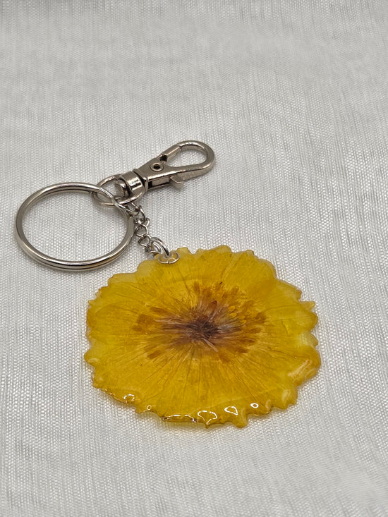 Porte-Clé Bijou de Sac Artisanal Fleurs et Résine | Fait Main | Cadeau Femme Original