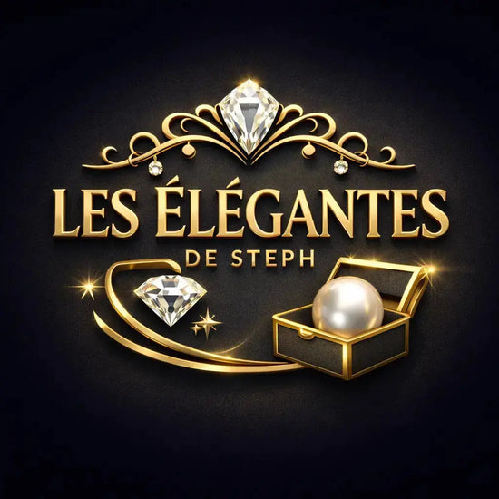 CREATION Logo LES ÉLÉGANTES DE STEPH avec fleurs naturelles et perles, évoquant les tendances décembre 2025.