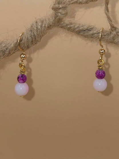 Boucles d'oreilles assemblage Fait Main avec perles de verre