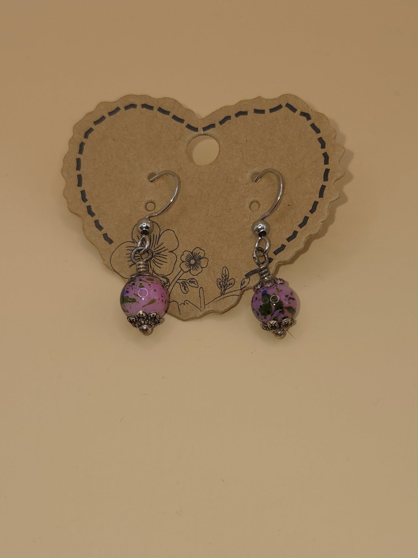 Boucles d'oreilles assemblage Fait Main avec perles de verre