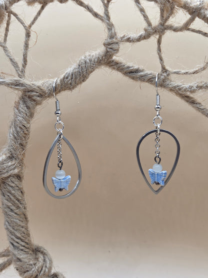 Boucles d'oreilles avec perles fleurs