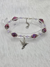 🌸 Argentée marbré → Bracelet artisanal argenté marbré rose et violet, bijou fait main cadeau femme
