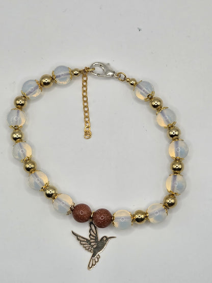 Bracelet Fait main avec perles de verre et perles nacrées