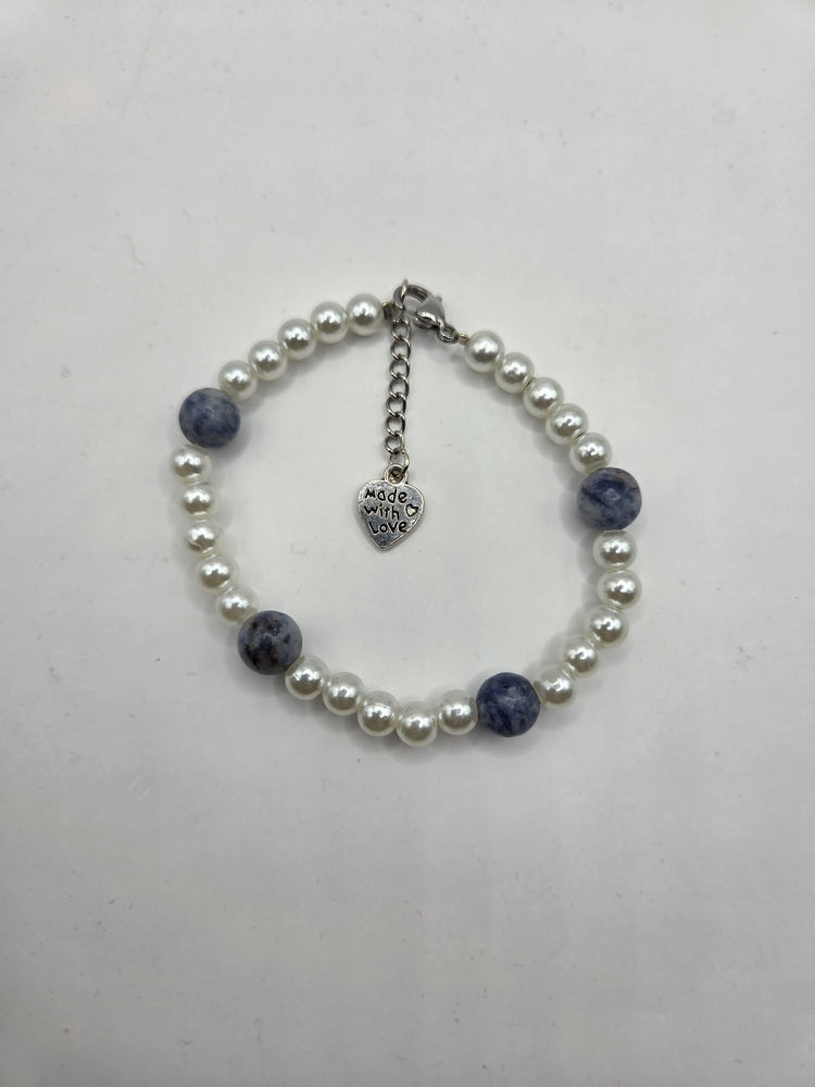  Bracelet artisanal perles de pierre naturelle et nacre, bijou fait main cadeau femme