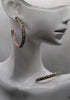 Boucles d’oreilles créoles strass bleu pâle nacre rose, bijou fait main cadeau femme