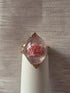 Bague avec gypsophile naturel rose en résine