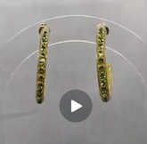 Boucles d’oreilles créoles strass vert olive, bijou fait main cadeau femme