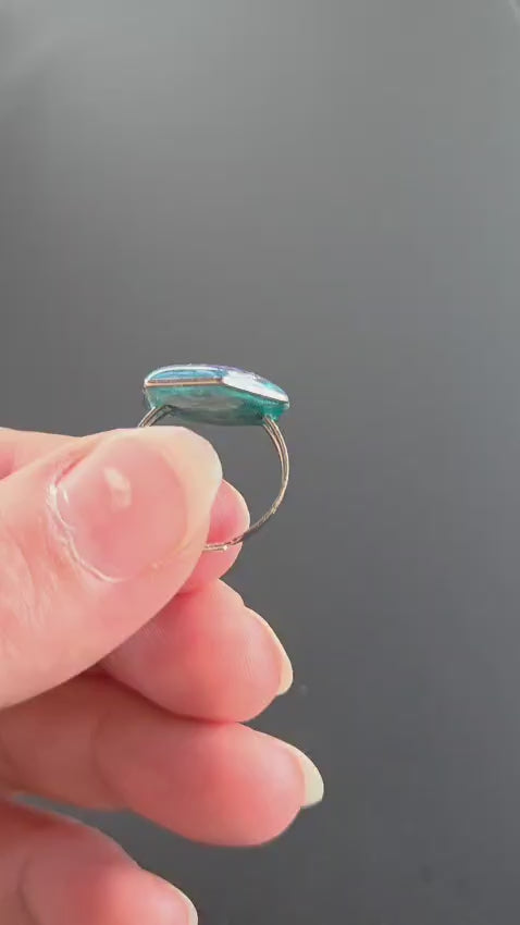 Bague Ajustable fleur naturelle Fait main