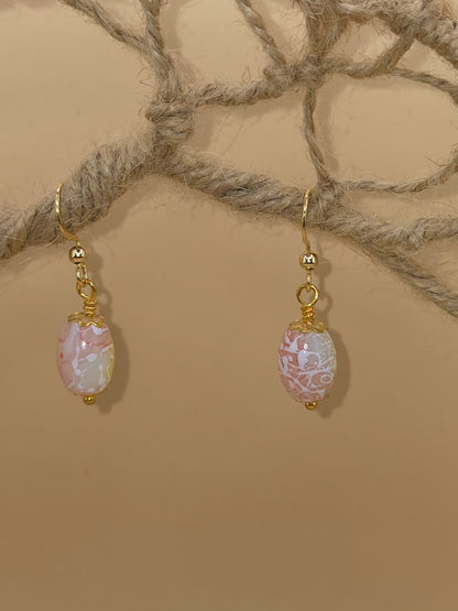 Boucles d'oreilles assemblage Fait Main avec perles de verre