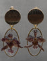 Boucles d’oreilles orchidée prune et doré résine, bijou fait main cadeau femme