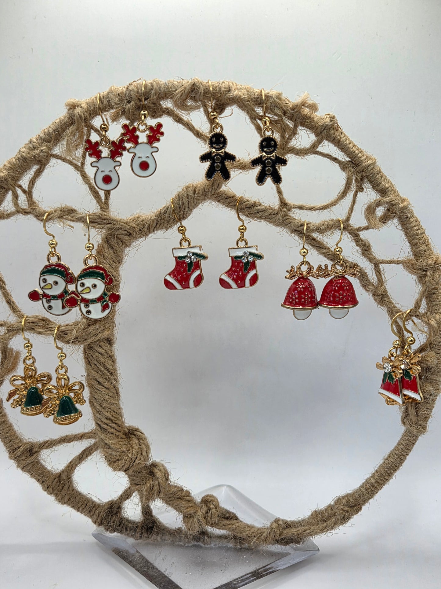 Boucles d'oreilles assemblage Fait Main sur le thème de Noël