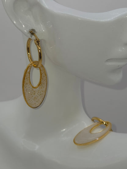 Boucles d’oreilles créoles dorées, bijou fait main cadeau femme