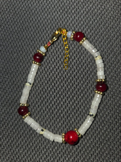 Bracelet Fait main avec perles de verre et perles nacrées