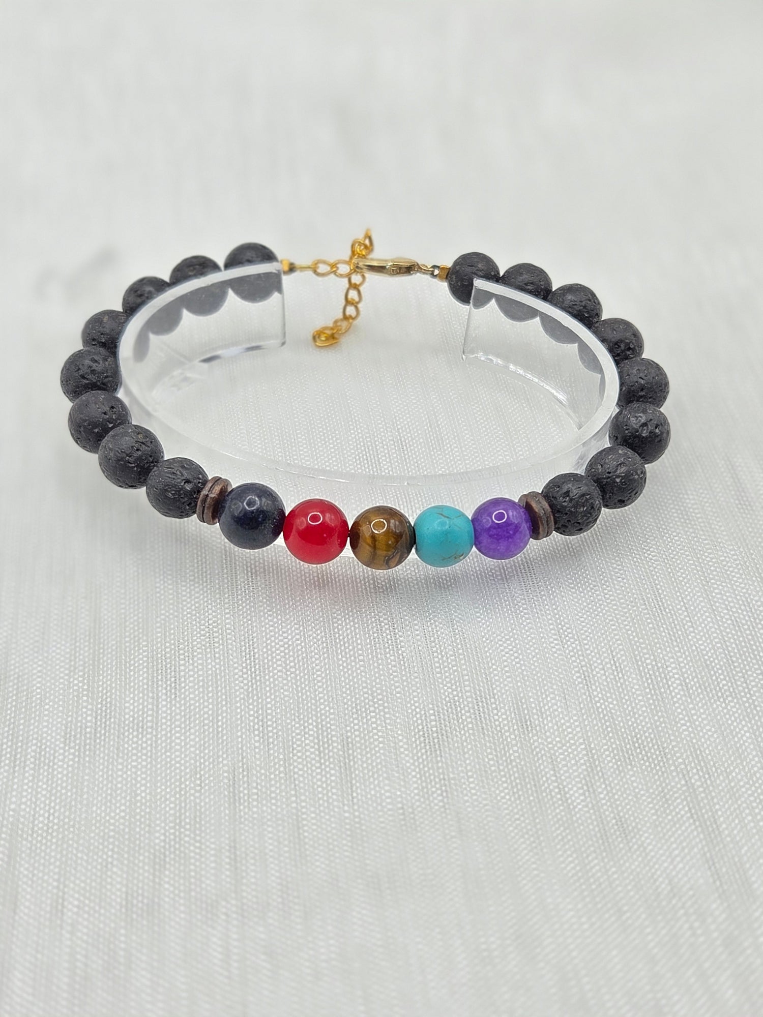 🪨 Pierres naturelles → Bracelet artisanal pierres naturelles, bijou fait main cadeau femme