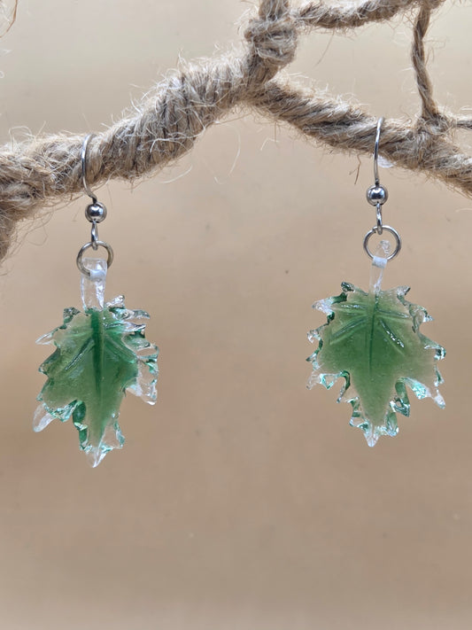 Boucles d'oreilles argentées Fait Main avec résine