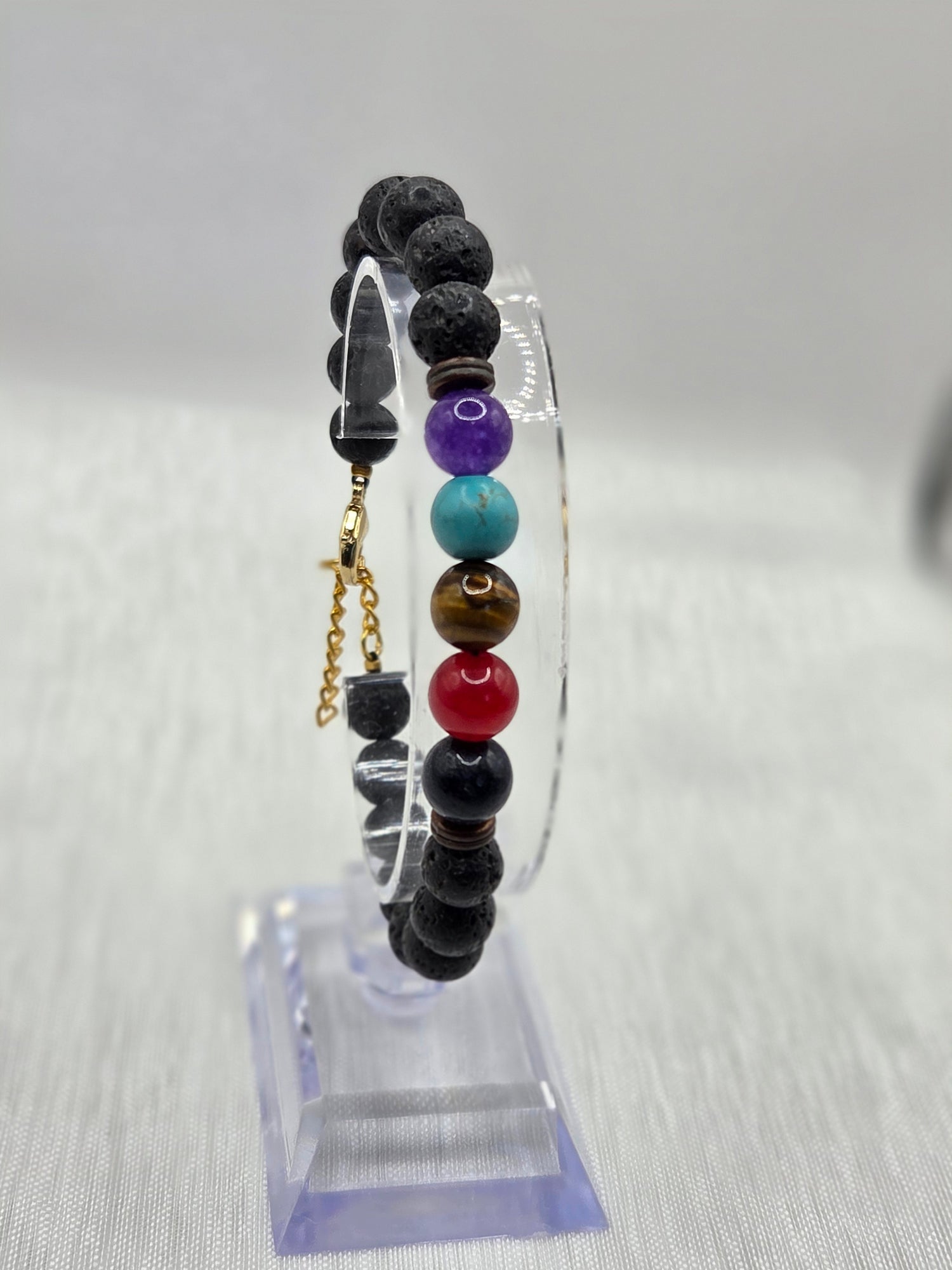 🪨 Pierres naturelles → Bracelet artisanal pierres naturelles, bijou fait main cadeau femme