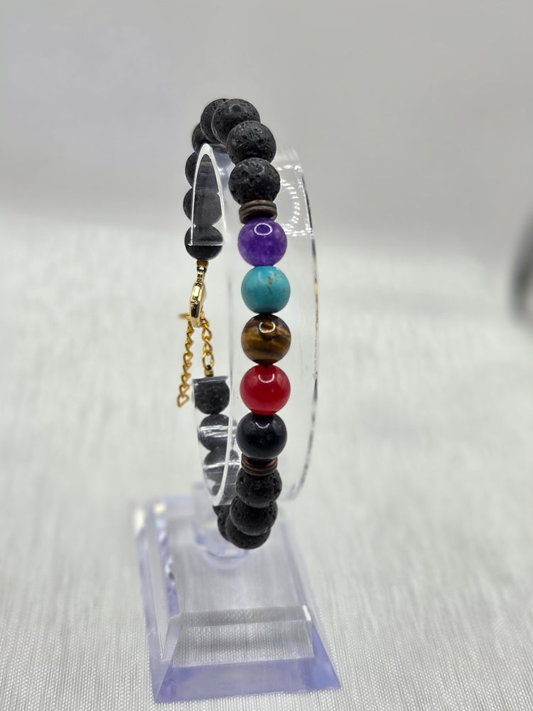 🪨 Pierres naturelles → Bracelet artisanal pierres naturelles, bijou fait main cadeau femme