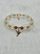 🤎 Pierres translucides → Bracelet artisanal pierres translucides et marron, bijou fait main cadeau femme