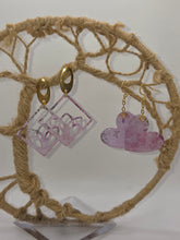  Boucles d’oreilles artisanales en acier inoxydable et résine, bijou fait main 