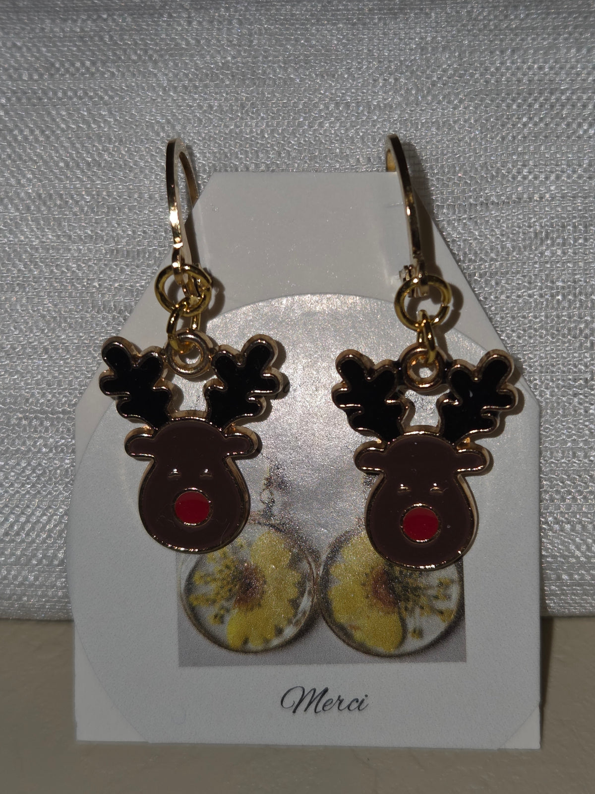 Boucles d’oreilles de Noël en forme de rennes