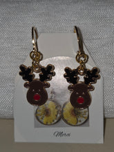 Boucles d’oreilles de Noël en forme de rennes