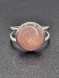 Bague ajustable rose pâle en spirale imitation rose diamètre 1,5 cm – bijou fait main