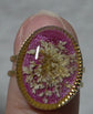 Bague ajustable en résine avec fleur naturelle - fait main - Les Élégantes de Steph