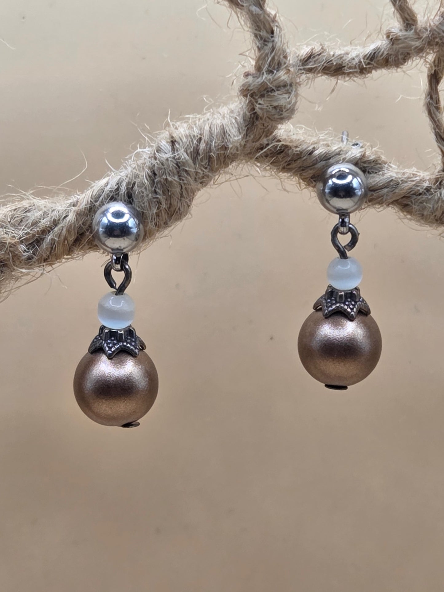 Boucles d'oreilles avec perles fleurs