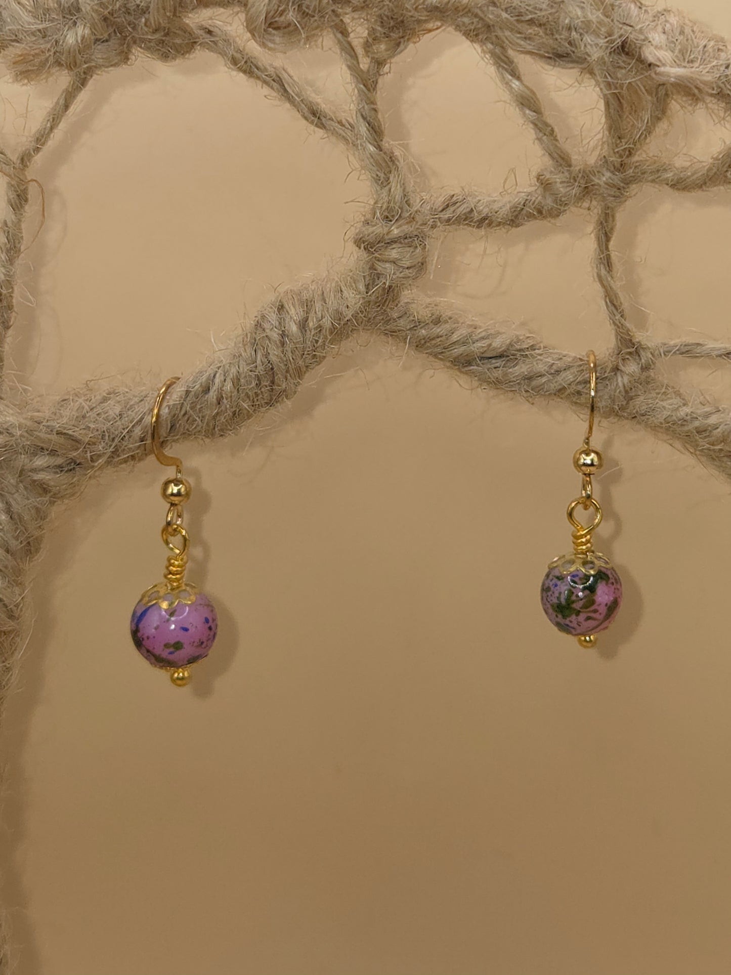Boucles d'oreilles assemblage Fait Main avec perles de verre