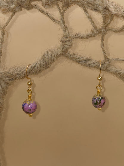 Boucles d'oreilles assemblage Fait Main avec perles de verre