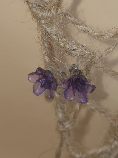 Boucles d'oreilles dorées Fait Main en résine