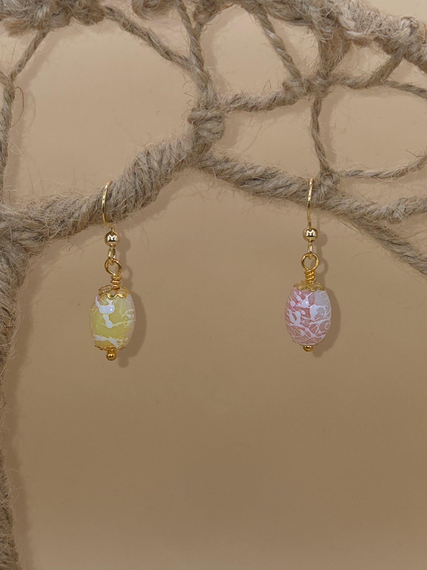 Boucles d'oreilles assemblage Fait Main avec perles de verre