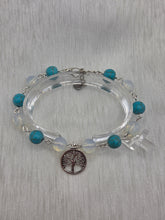 🌳 Arbre de vie → Bracelet artisanal bleu blanc arbre de vie, bijou fait main cadeau femme