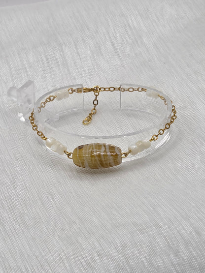 Bracelet Artisanal Perles de Verre, Nacré ou résine | Bijou Fait Main | Cadeau Femme