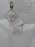  Boucles d’oreilles artisanales en acier inoxydable et résine, bijou fait main 