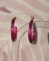 Créoles fushia en résine 