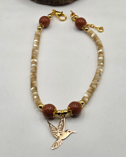 Bracelet Fait main avec perles de verre et perles nacrées