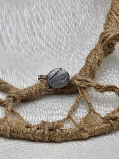 Bague ajustable faite à la main, en acier inoxydable