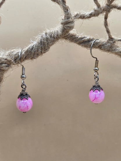 Boucles d'oreilles assemblage Fait Main avec perles de verre