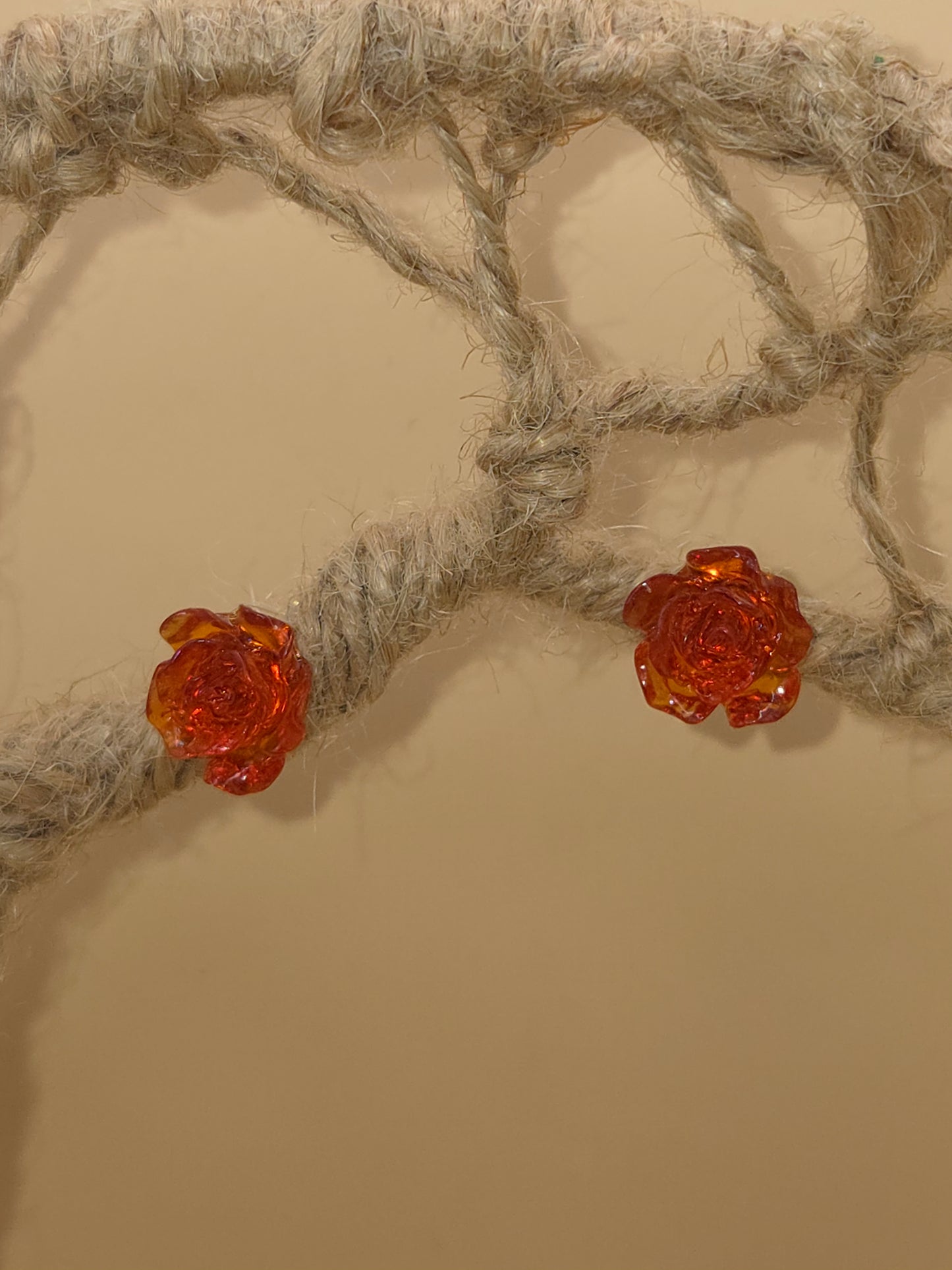 Boucles d'oreilles dorées Fait Main en résine