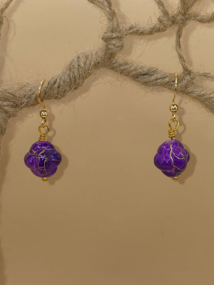 Boucles d'oreilles avec perles fleurs