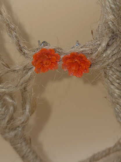 Boucles d'oreilles dorées Fait Main en résine