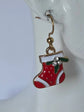 Boucles d’oreilles Noël bottes rouges dorées, bijou festif assemblage main