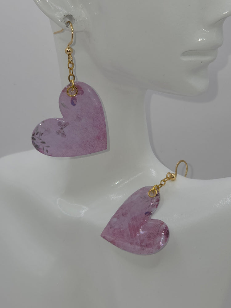 Boucles d’oreilles artisanales en acier inoxydable et résine, bijou fait main 