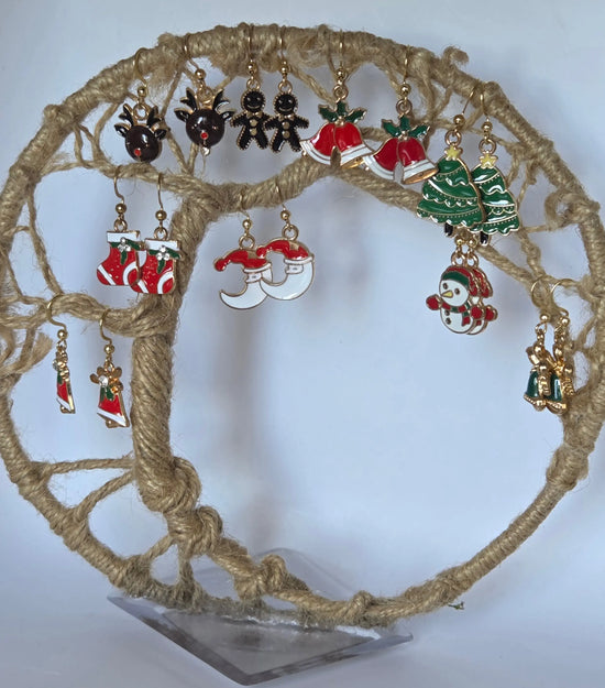 Boucles d’oreilles thème Noël, collection complète faite main – Les Élégantes de Stéph