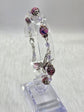 🌸 Argentée marbré → Bracelet artisanal argenté marbré rose et violet, bijou fait main cadeau femme