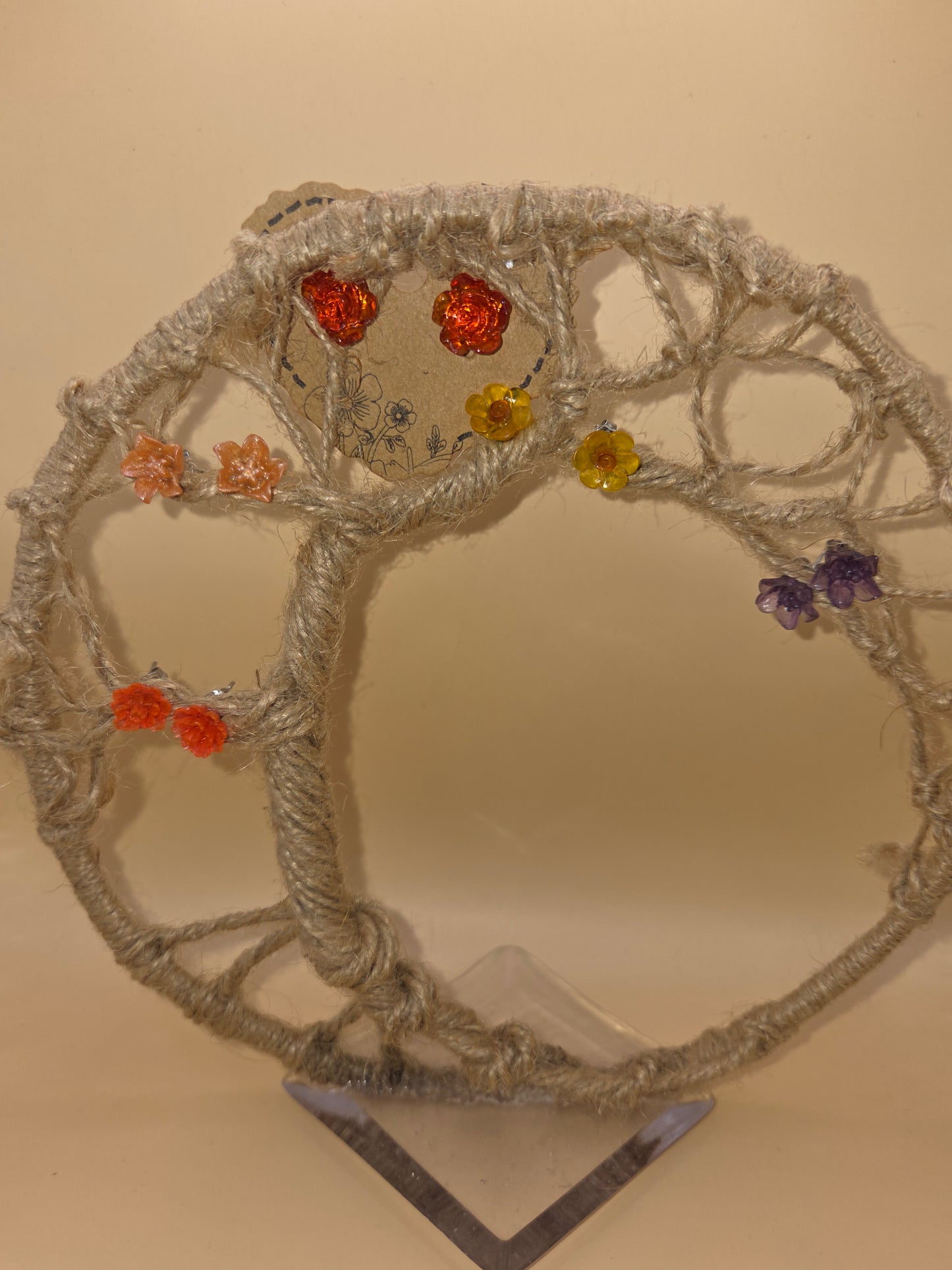 Boucles d'oreilles dorées Fait Main en résine